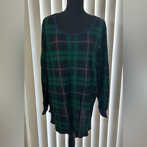 Old Navy Plaid Waffle Knit Pajama Top - Picture 4 of 6